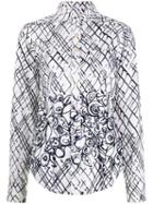 Romeo Gigli Pre-owned 1997 Deconstructed Plaid Print Shirt - White