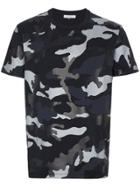 Valentino Camouflage Round Neck T Shirt - Black