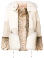 Yves Salomon Panelled Fur Jacket - White
