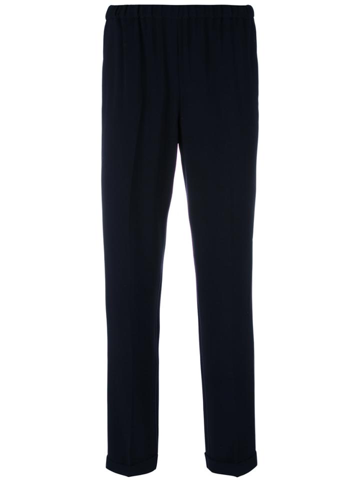 Alberto Biani Elasticated Waist Cropped Trousers - Blue