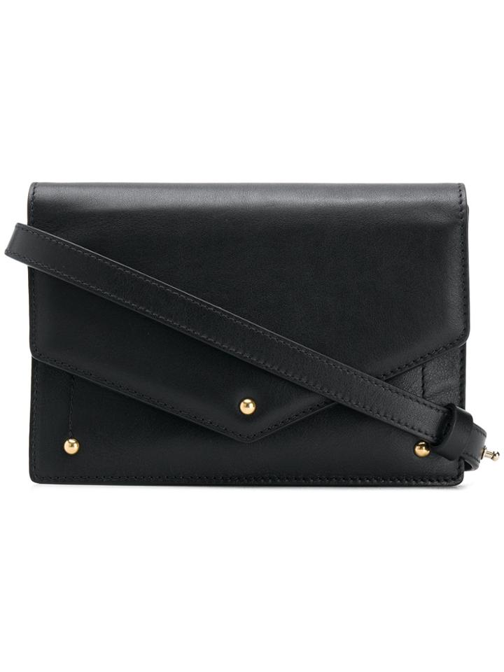 Sara Battaglia Plisse Clutch Bag - Black