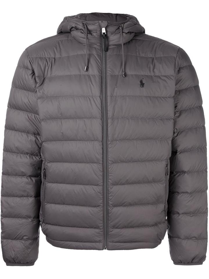 Polo Ralph Lauren Quilted Shell Jacket, Men's, Size: Small, Grey, Nylon/feather Down