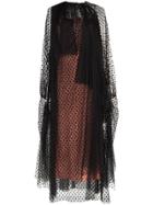 Christopher Kane Dotted-tulle Gathered Dress - Black
