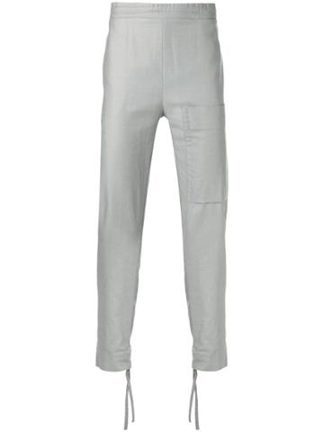 Phoebe English Ankle Tie Cropped Trousers - Grey