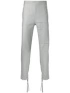 Phoebe English Ankle Tie Cropped Trousers - Grey