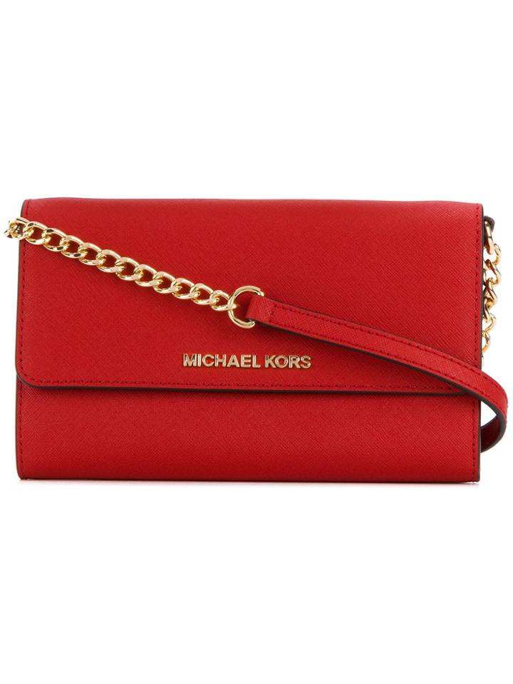 Michael Michael Kors Logo Plaque Crossbody Bag - Red