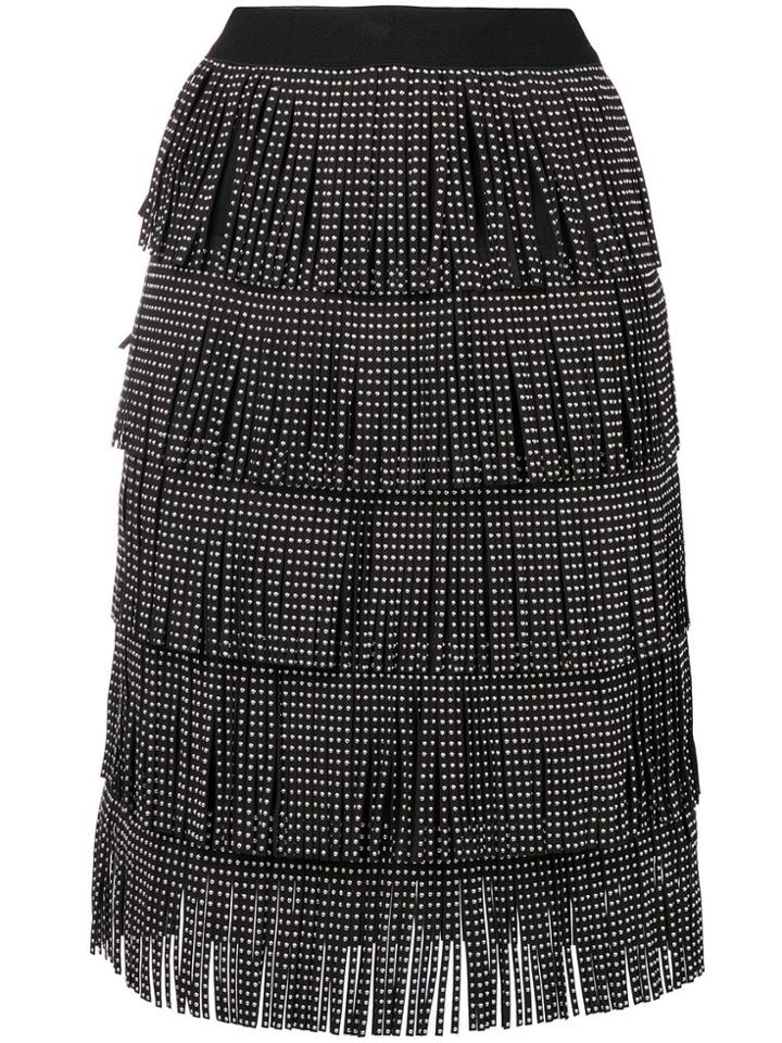Amuse Embellished Frill Skirt - Black