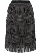 Amuse Embellished Frill Skirt - Black