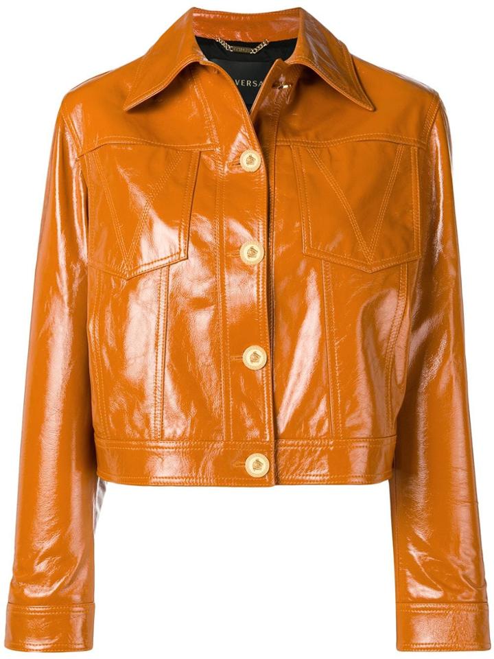 Versace Patent Leather Jacket - Orange