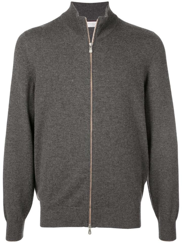 Brunello Cucinelli Knit Zipped Cardigan - Grey
