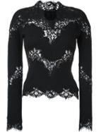 Ermanno Scervino Lace Top, Women's, Size: 42, Black, Silk/cotton/polyamide/wool