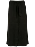Egrey Suede Midi Skirt - Black