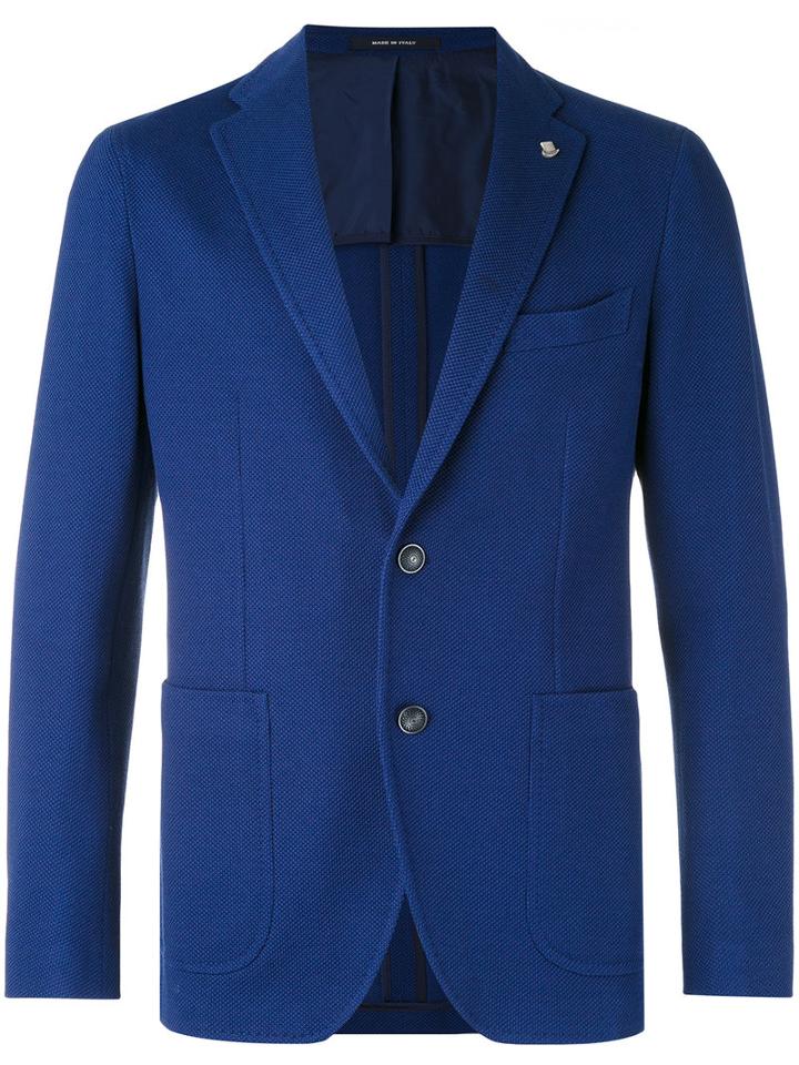 Tagliatore - Two Button Blazer - Men - Cotton/cupro - 54, Blue, Cotton/cupro