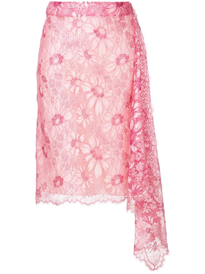 Calvin Klein 205w39nyc Lace Asymmetric Skirt - Pink