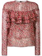 Philosophy Di Lorenzo Serafini - Floral Print Semi-sheer Blouse - Women - Silk - 44, Red, Silk