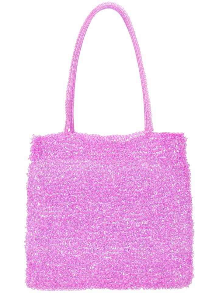 Maryam Nassir Zadeh Valentina Knitted Pouch Bag - Pink & Purple