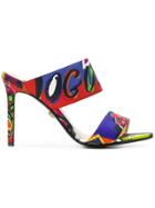 Versace Printed High-heeled Mules - Multicolour