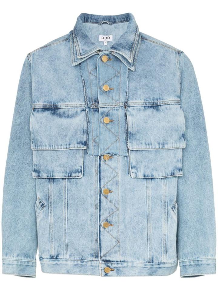 Duo Oversized Pocket Denim Jacket - Blue