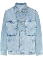 Duo Oversized Pocket Denim Jacket - Blue