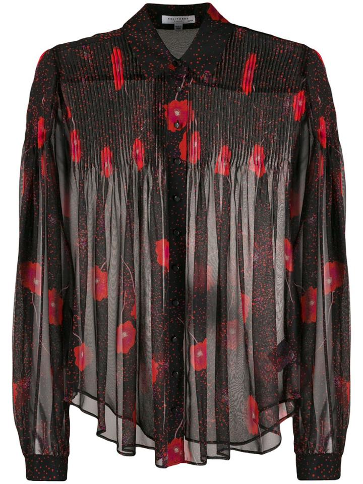 Equipment Jaslyn Floral-print Silk Shirt - Black