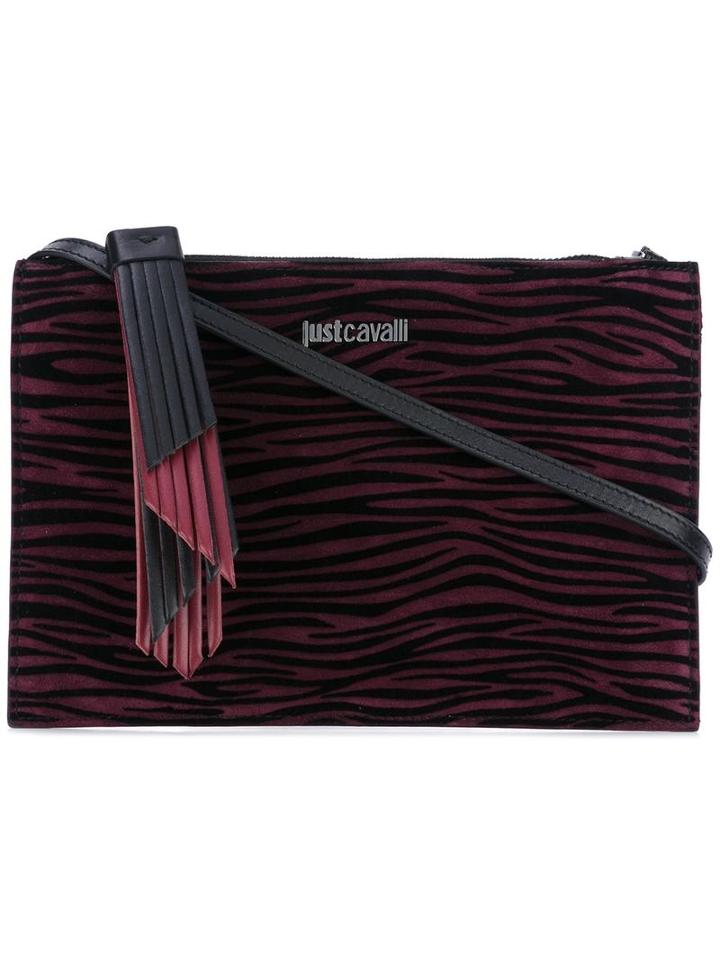 Just Cavalli Animal Print Cross Body Bag, Women's, Pink/purple, Calf Suede/polyamide