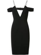 Jay Godfrey Off-shoulders Straps Fitted Dress, Women's, Size: 4, Black, Polyester/spandex/elastane