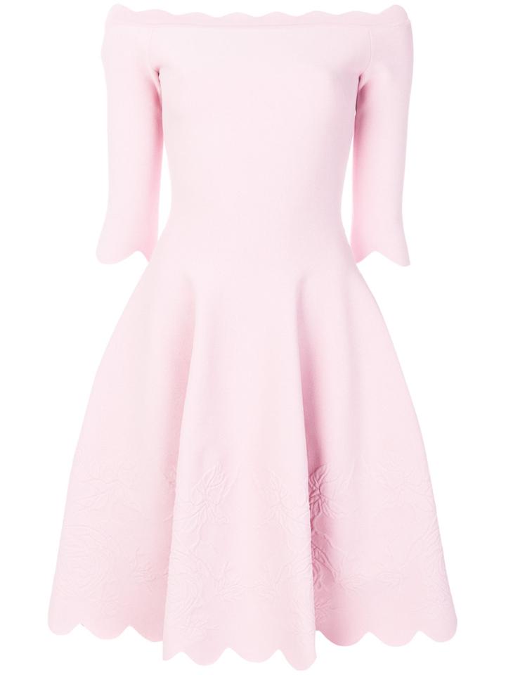 Alexander Mcqueen Off-shoulder Scalloped Dress - Pink & Purple