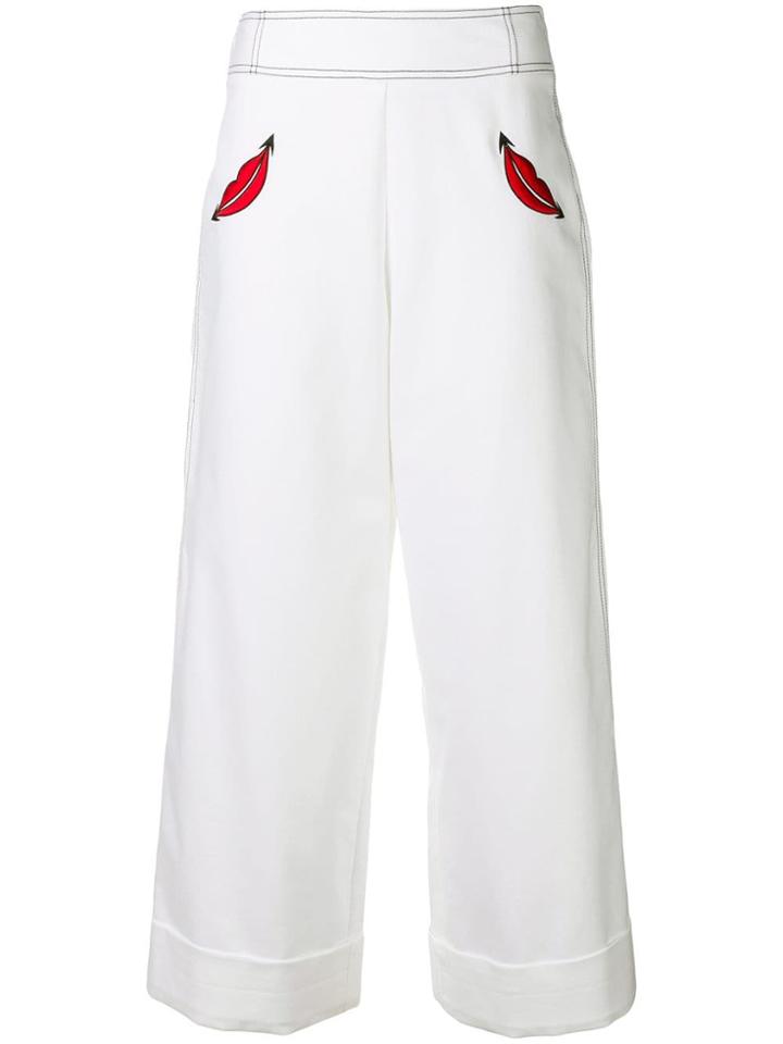 Vivetta Cropped Palazzo Trousers - White
