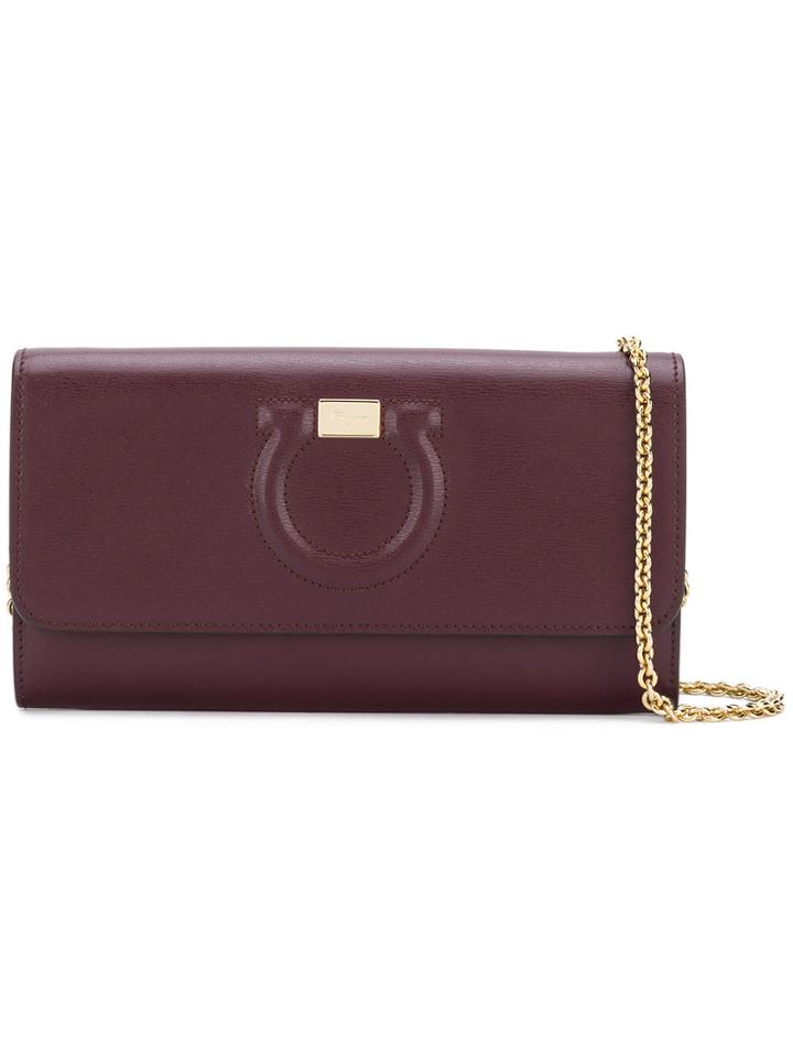 Salvatore Ferragamo Gancio Chain Wallet - Pink & Purple