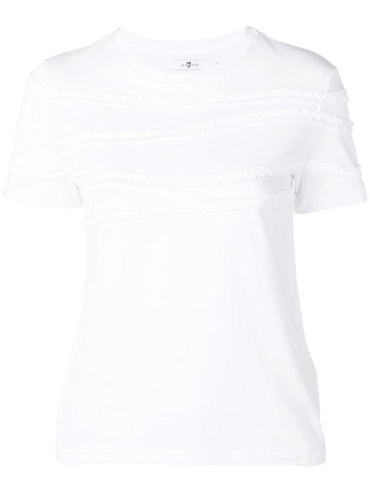 7 For All Mankind Frilled Detail T-shirt - White