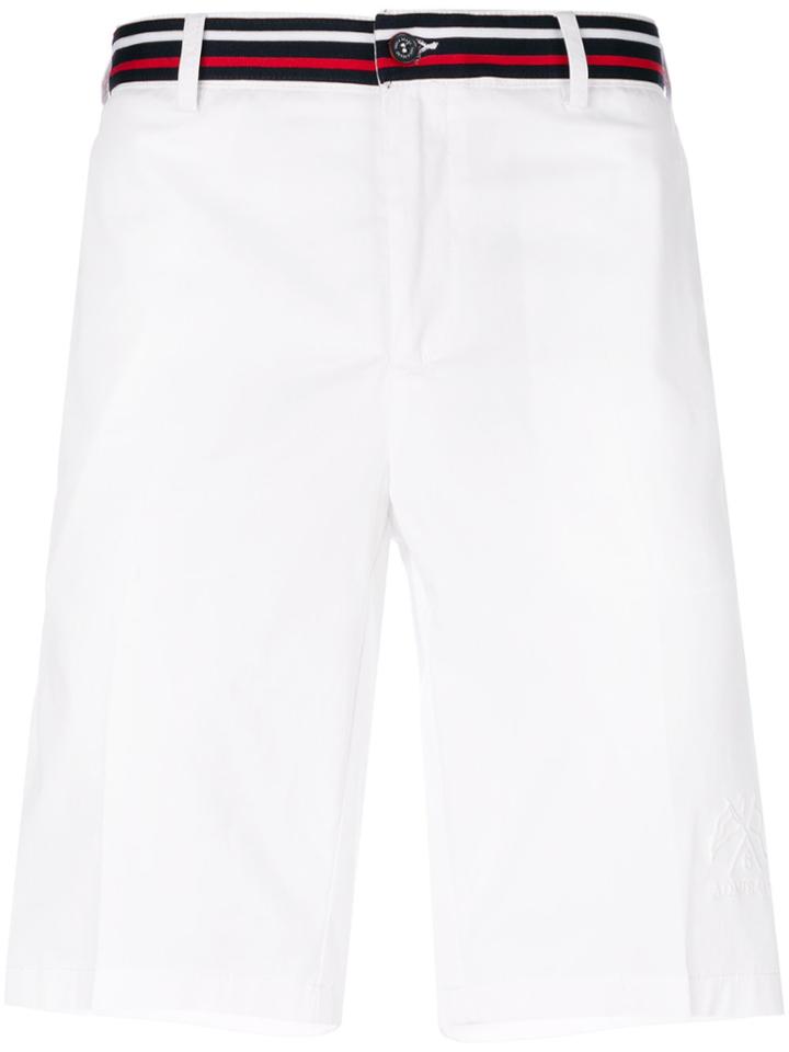 Paul & Shark Striped Waistband Bermuda Shorts - White