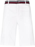 Paul & Shark Striped Waistband Bermuda Shorts - White