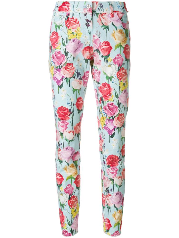 Blumarine Floral Trousers - Blue