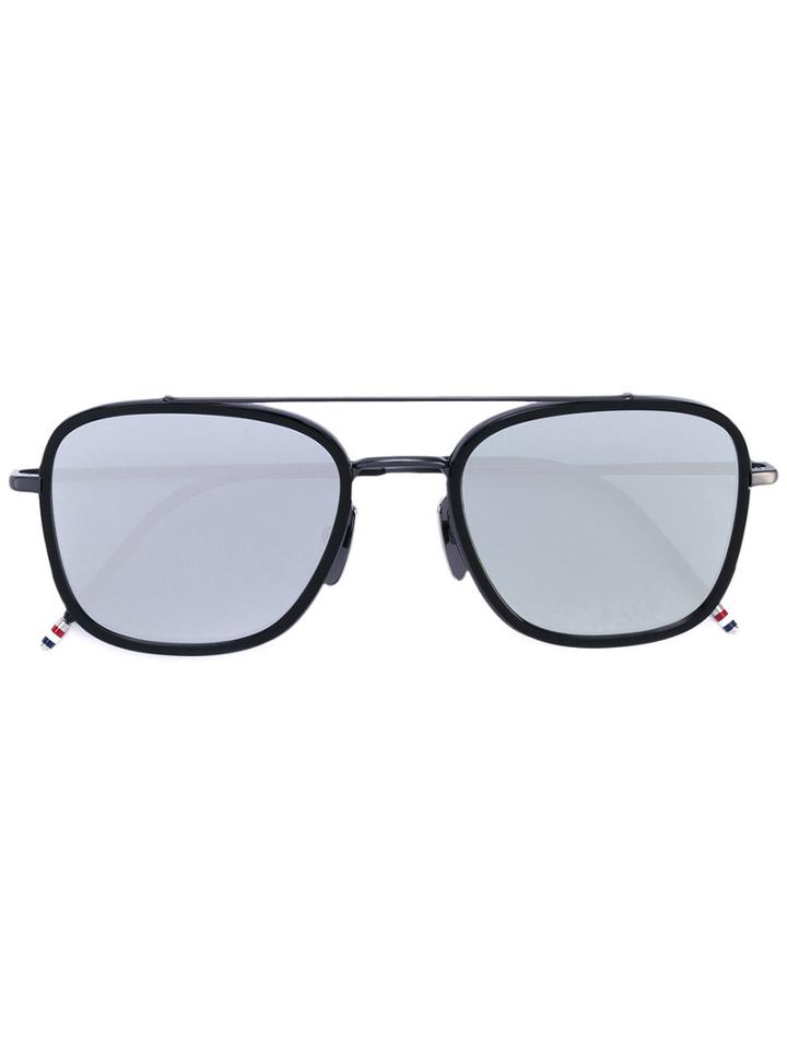 Thom Browne - Square Aviator Sunglasses - Men - Metal - One Size, Black, Metal