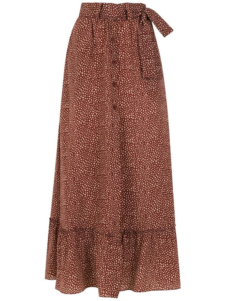 Egrey Long Printed Skirt - Brown