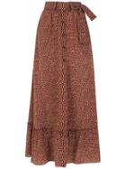 Egrey Long Printed Skirt - Brown