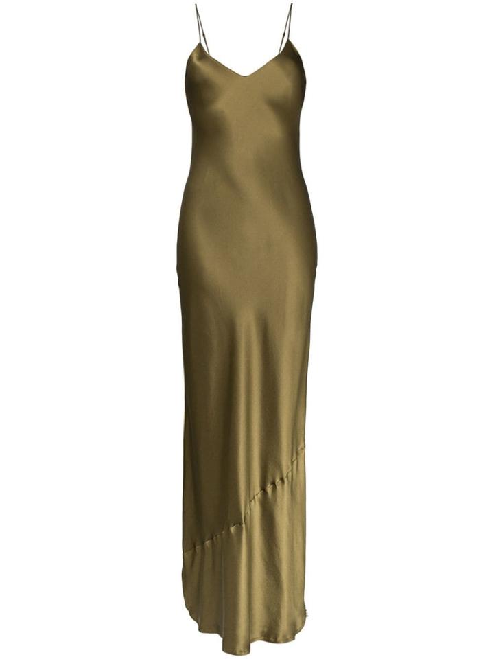 Nili Lotan Silk Satin Slip Dress - Green