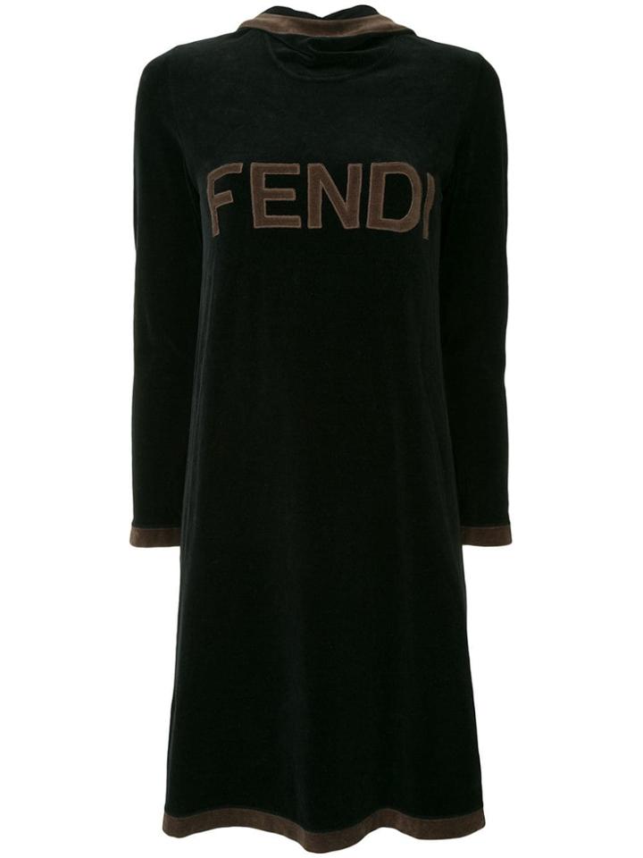 Fendi Vintage Fendi Long Sleeve One-piece Dress - Black