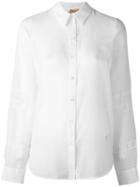 No21 Perforated Detail Shirt, Women's, Size: 40, White, Cotton/silk