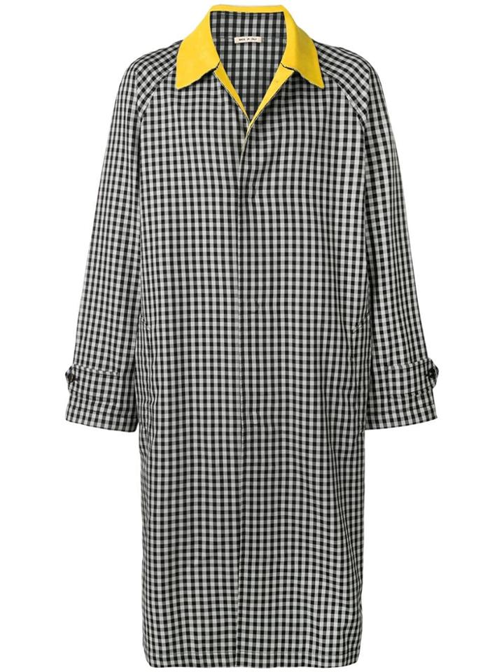 Marni Gingham Overcoat - Black