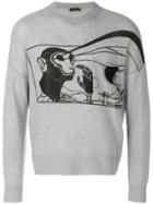 Prada Monkey Print Cashmere Jumper - Grey
