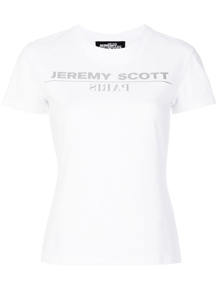 Jeremy Scott Metallic Logo Print T-shirt - White