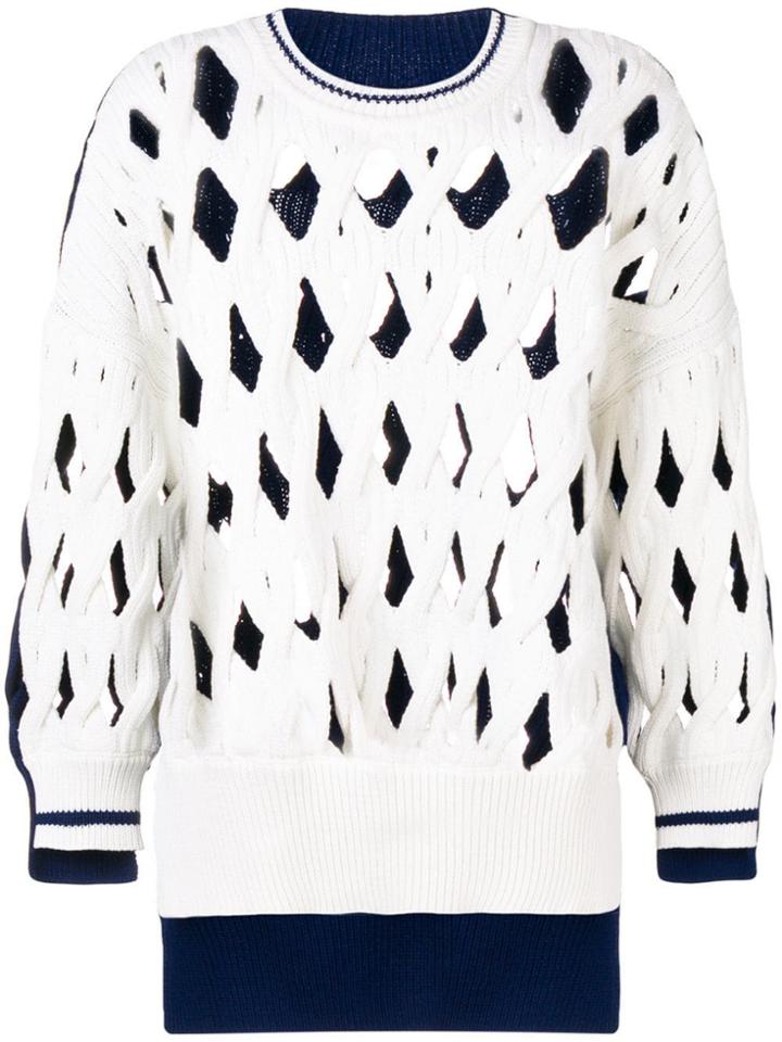 Sonia Rykiel Openwork Knit Sweater - White