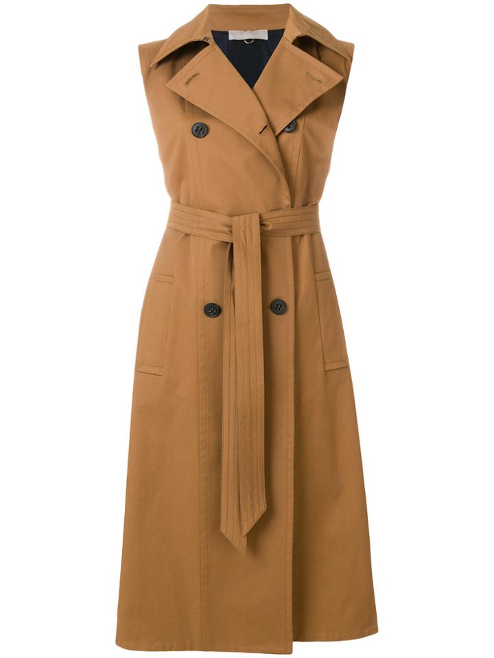 Mantu Sleeveless Belted Trench - Brown