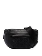Kenzo Tiger Logo Embroidered Messenger Bag - Black