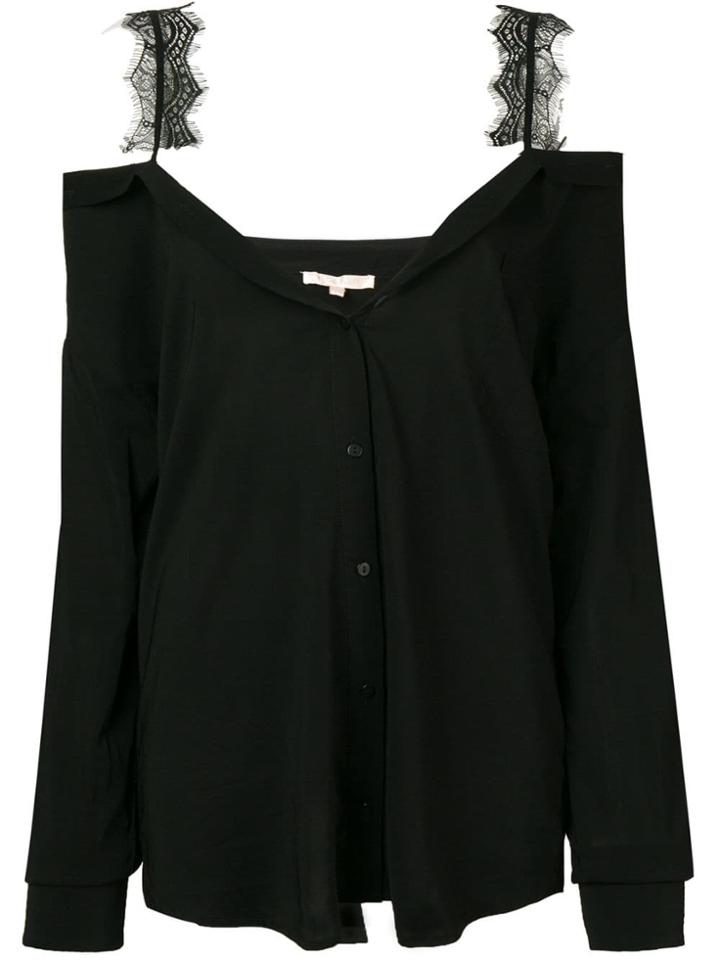 Gold Hawk Cold Shoulder Shirt - Black