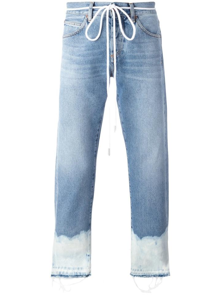 Off-white Bleached Hem Jeans - Blue