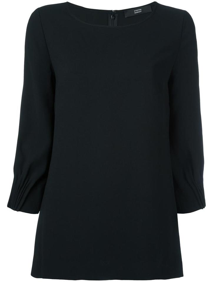 Steffen Schraut Scoop-neck Blouse, Women's, Size: 38, Black, Polyester