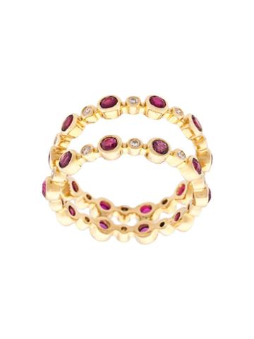 Ilana Ariel Double Dot Ring, Size: 7, Metallic