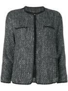 Blumarine Faux Fur Cuff Bouclé Jacket - Grey
